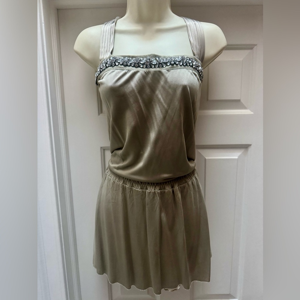 NWT Alice+Olivia Silk Bland Dress With Crystals
